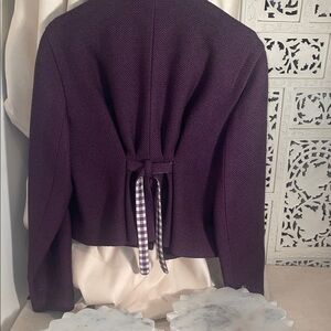 Yves Saint Laurent Deep Purple Women's Blazer with white and purple checkers